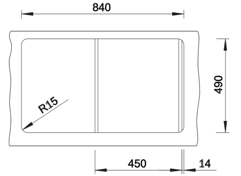 Схема встраивания 2 для мойки Blanco ZENAR 45S-1 черный чаша справа клапан-автомат InFino 526037