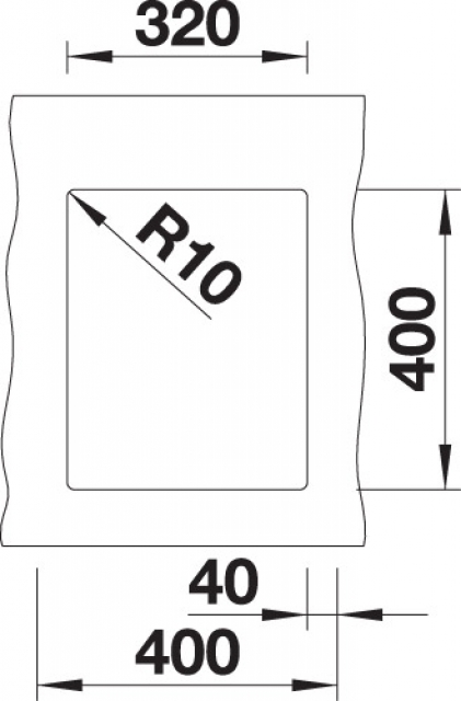 Схема встраивания 2 для мойки Blanco SUBLINE 320-U SILGRANIT шампань клапан-автомат InFino 523412