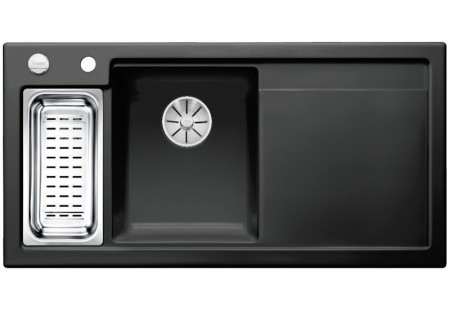 Мойка Бланко Axon II 6 S черный чаша слева клапан-автомат InFino 524150 фото 1 Мойка Blanco Axon II 6 S черный чаша слева клапан-автомат InFino 524150 фото 1