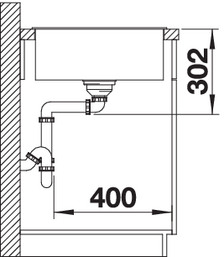 Схема встраивания 2 для мойки Blanco AXIA III XL 6 S белый клапан-автомат InFino 523514
