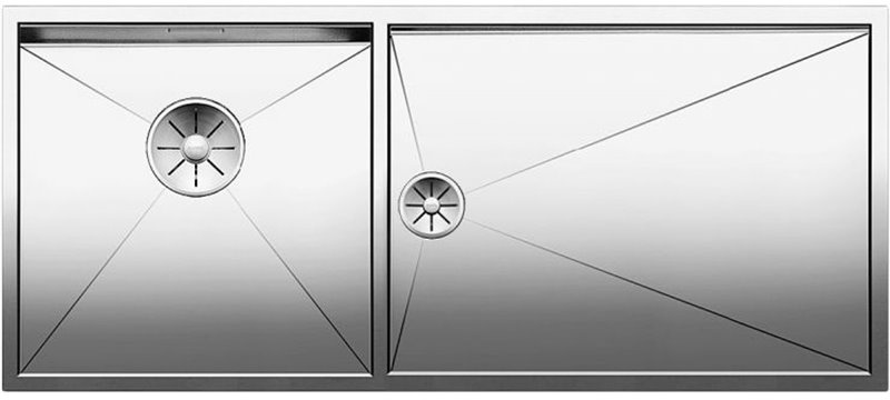 Мойка Blanco Zerox 400/550-T-U нержавеющая сталь полированная клапан-автомат InFino 521605 фото 1