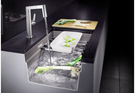 Мойка Blanco Etagon 500-U SILGRANIT PuraDur жемчужный клапан-автомат InFino 522230 фото 9