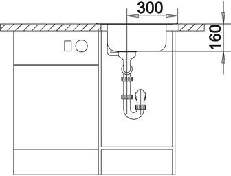 Схема встраивания 2 для мойки Blanco Tipo 45-C нержавеющая сталь полированная 525320