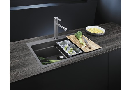 Мойка Бланко Etagon 8 серый бежевый клапан-автомат InFino 525194 фото 7 Мойка Blanco Etagon 8 серый бежевый клапан-автомат InFino 525194 фото 7