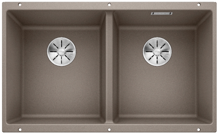 Мойка Blanco SUBLINE 350/350-U SILGRANIT серый бежевый клапан-автомат InFino 523581 фото 1