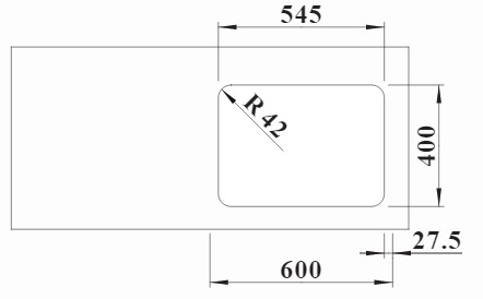 Схема встраивания 2 для мойки Blanco Solis 340/180-U нержавеющая сталь полированная чаша справа клапан-автомат InFino 526128