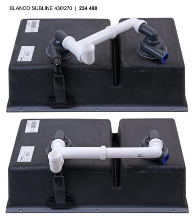 Мойка Бланко Subline 430/270-U черный клапан-автомат InFino 525991 фото 3 Мойка Blanco Subline 430/270-U черный клапан-автомат InFino 525991 фото 3