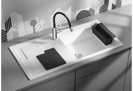 Мойка Blanco SITY XL 6 S lava grey белый чаша справа клапан-автомат InFino 525051 фото 2