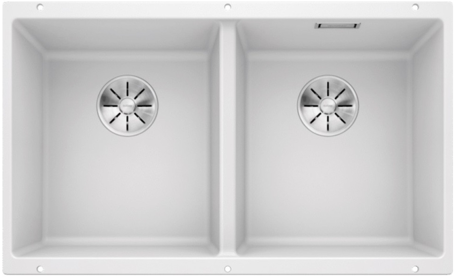 Мойка Blanco SUBLINE 350/350-U SILGRANIT белый клапан-автомат InFino 523578 фото 1