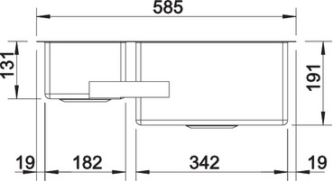 Схема встраивания 3 для мойки Blanco Claron 340/180-U нержавеющая сталь полированная чаша справа клапан-автомат InFino 521610