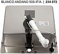 Мойка Blanco Andano 500-IF-A нержавеющая сталь полированная клапан-автомат InFino 525245 фото 5