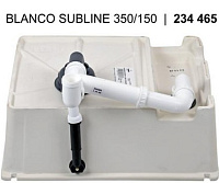 Мойка Blanco SUBLINE 350/150-U черный клапан-автомат InFino 523747