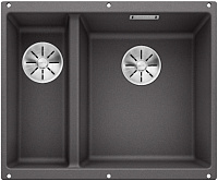 мойку Blanco SUBLINE 340/160-U SILGRANIT темная скала клапан-автомат InFino 523559