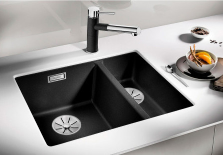 Мойка Blanco Саблайн (subline) 340/160-U Силгранит (silgranit) жасмин ИнФино (infino) клапан-автомат InFino 523553