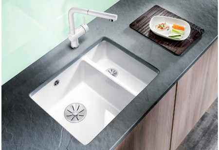 Мойка Blanco SUBLINE 350/150-U белый глянцевый клапан-автомат InFino 523741