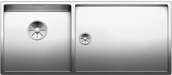 Мойка Blanco Кларон (claron) 400/550-T-IF/N чаша слева нержавеющая сталь полированная ИнФино (infino) клапан-автомат InFino 521599