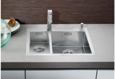Мойка Blanco Zerox 400/400-IF/A нержавеющая сталь полированная клапан-автомат InFino 521648