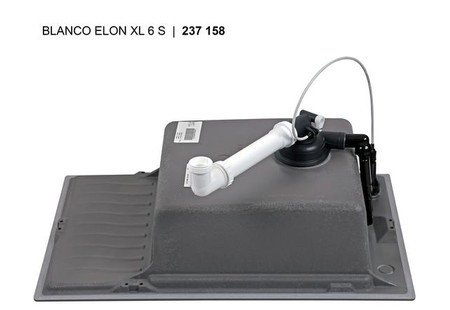 Мойка Blanco Элон (elon) XL 6S темная скала ИнФино (infino) клапан-автомат InFino 524835