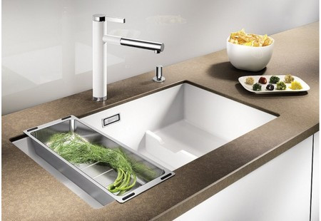 Мойка Blanco SUBLINE 700-U Level SILGRANIT кофе чаша слева клапан-автомат InFino 523547