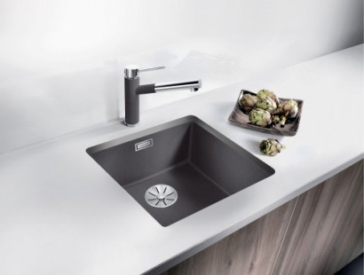 Мойка Blanco SUBLINE 320-U SILGRANIT темная скала клапан-автомат InFino 523407