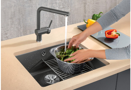 Мойка Blanco SUBLINE 500-U белый глянцевый клапан-автомат InFino 523733