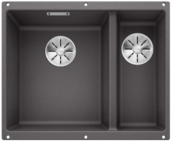 Мойка Бланко SUBLINE 340/160-U SILGRANIT темная скала клапан-автомат InFino 523549 Мойка Blanco SUBLINE 340/160-U SILGRANIT темная скала клапан-автомат InFino 523549