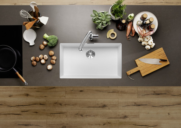 Мойка Blanco SUBLINE 700-U SILGRANIT мягкий белый клапан-автомат InFino 527173