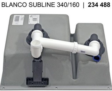 Мойка Blanco Саблайн (subline) 340/160-F белый ИнФино (infino) клапан-автомат InFino 523571