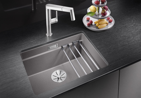 Мойка Blanco Etagon 500-U SILGRANIT вулкан серый клапан-автомат InFino 527258