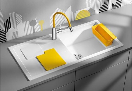 Мойка Blanco Сити (sity) XL 6 S лимон антрацит ИнФино (infino) чаша справа клапан-автомат InFino 525052
