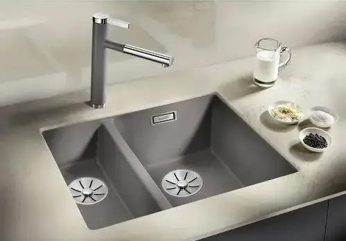 Мойка Blanco SUBLINE 340/160-U SILGRANIT Черный клапан-автомат InFino 525985