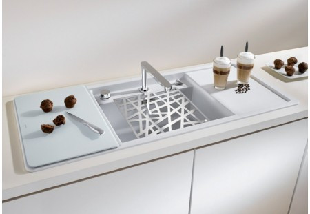 Мойка Blanco ALAROS 6S жемчужный клапан-автомат InFino 523627