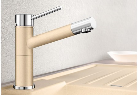 Смеситель Blanco Альта Компакт Хром/Силгранит (alta compact chrome/silgranit) алюметаллик 515316