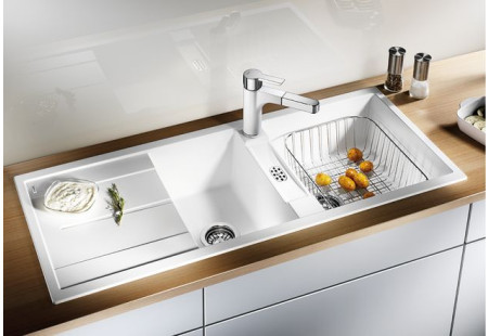 Мойка Blanco Metra 8 S темная скала клапан-автомат InFino 518884