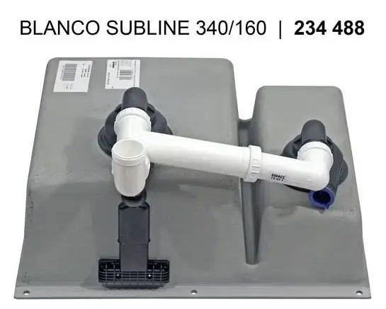Мойка Blanco SUBLINE 340/160-U SILGRANIT Черный клапан-автомат InFino 525985
