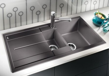 Мойка Blanco Метра (metra) 6S темная скала ИнФино (infino) клапан-автомат InFino 518877