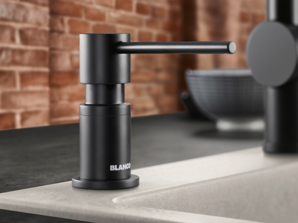 Дозатор для жидкого мыла Бланко Lato черный матовый 525789 Дозатор для жидкого мыла Blanco Lato черный матовый 525789